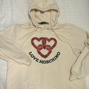 Love Moschino size 10 cream hoodie